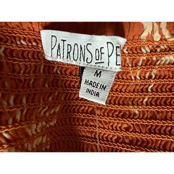 Patrons of Peace Rust Print Smocked Jumpsuit Sz M NWT — Casual Boho - Picture 4 of 4